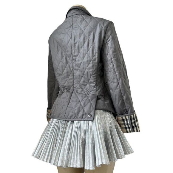 Authentic BURBERRY Grey Diamond Quilted Nova Check Utility Jacket Size S - Picture 4 of 15